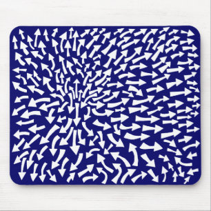 Arrows - White on Dark Blue 000066 Mouse Pad