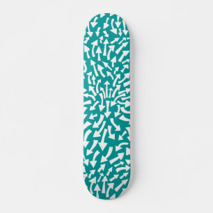 Arrows - White on Teal (70s Flashback) Skateboard