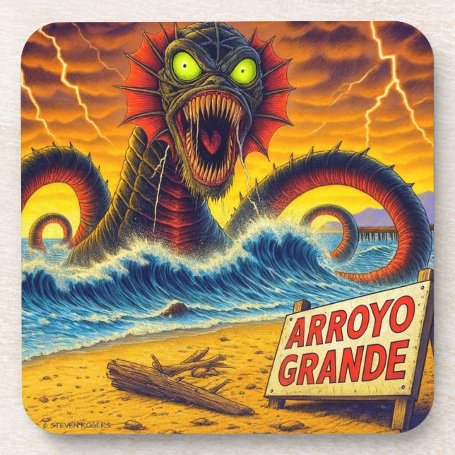 ARROYO GRANDE - "BEAST OF THE BREAKERS". COASTER (Front)