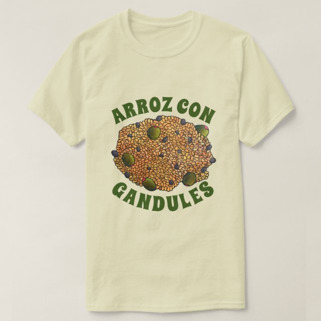 Arroz con Gandules Puerto Rican Food Rice Peas T-Shirt (Design Front)