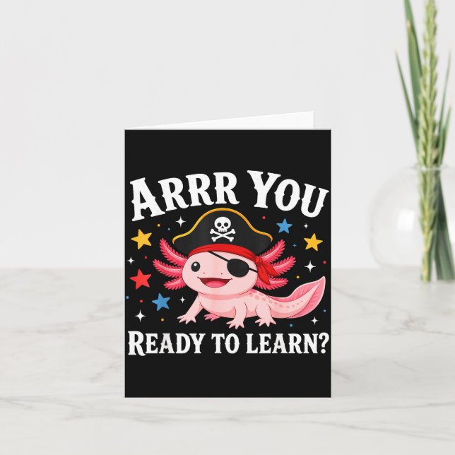 Arrr ready to learn funny teacher back to school card (Front)