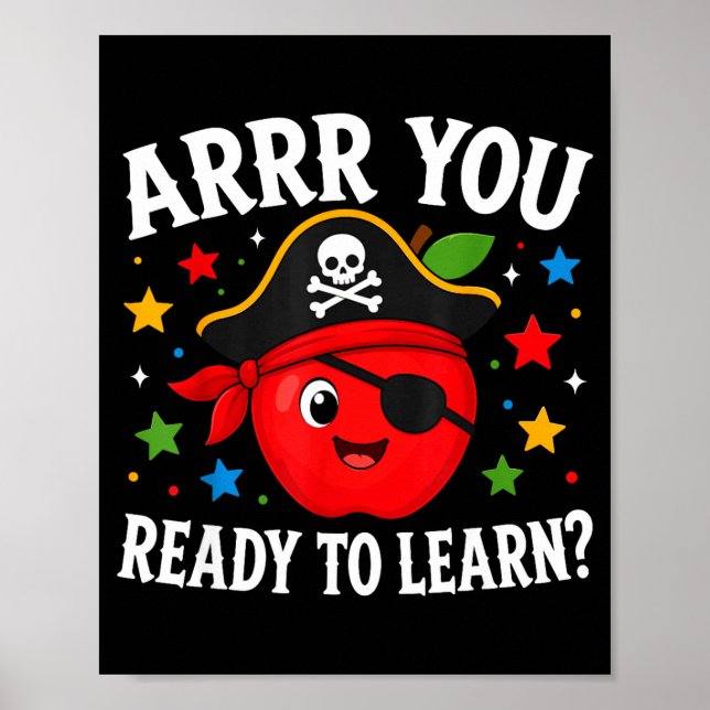 Arrr ready to learn funny teacher back to school poster (Front)