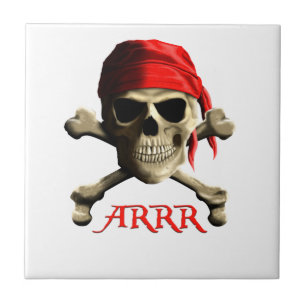 ARRR Talk Like A Pirate Jolly Roger Tile