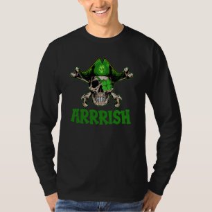 Arrrish Irish Pirate Skull Shamrock C St Patricks  T-Shirt
