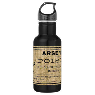 Arsenic Label on Burlap 532 Ml Water Bottle