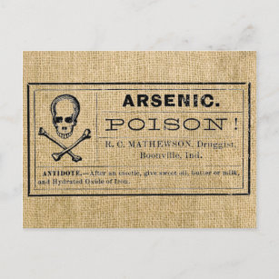 Arsenic Label on Burlap Postcard