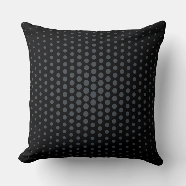 Arsenic Techno Dots Modern Black Cushion (Front)