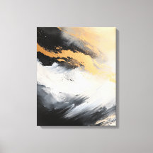 Art abstract black white and gold