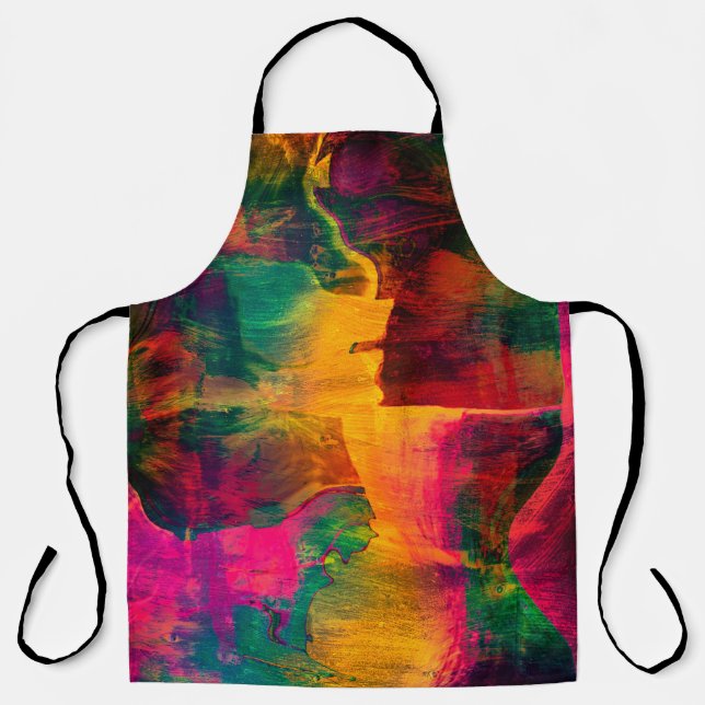 art abstract colorfur vibrant paper backgroundart, apron (Front)