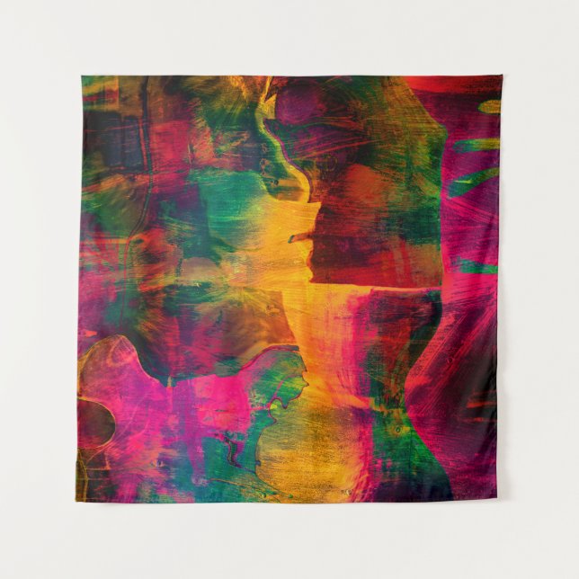 art abstract colorfur vibrant paper backgroundart, tapestry (Front)