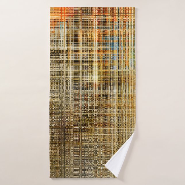 Art abstract colourful geometric intersection back bath towel (Bath Towel)