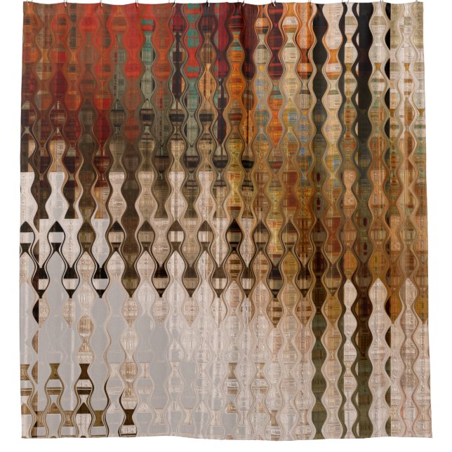 art abstract colourful geometric intersection back shower curtain (Front)