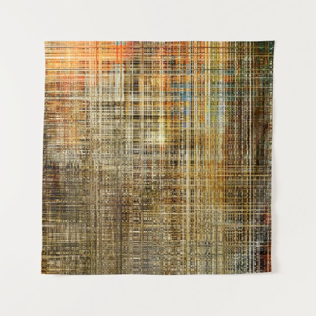 Art abstract colourful geometric intersection back tapestry (Front)