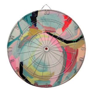 Art Abstract Fluro Acrylic Painting Dartboard
