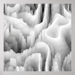 art abstract fractal wave blurred monochrome backg poster
