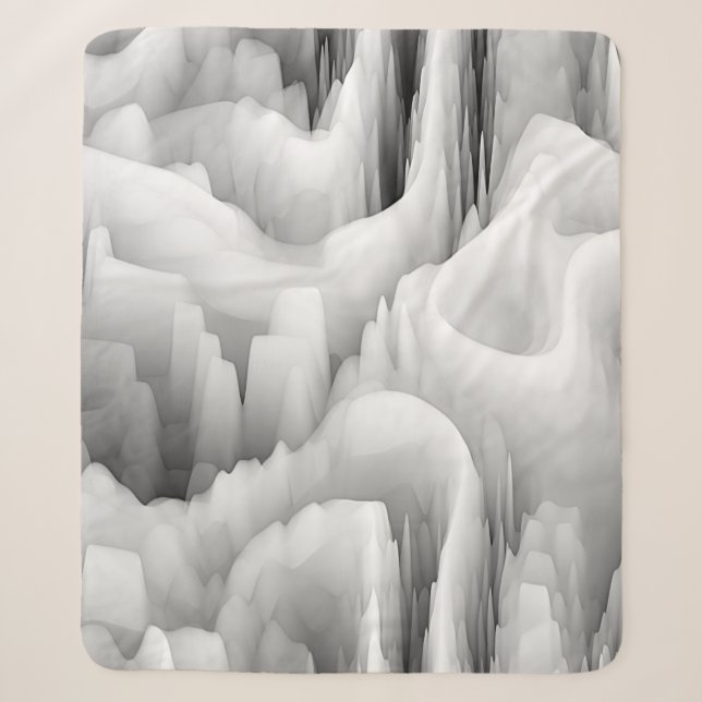 art abstract fractal wave blurred monochrome backg sherpa blanket (Front)
