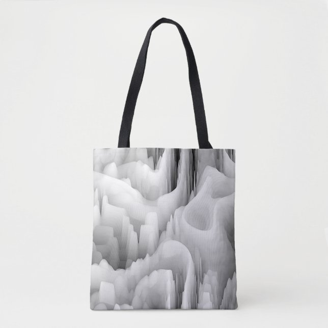 art abstract fractal wave blurred monochrome backg tote bag (Front)