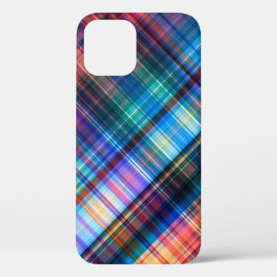 art abstract geometric diagonal pattern rainbow ba iPhone 12 case