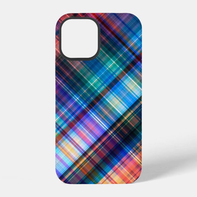 art abstract geometric diagonal pattern rainbow ba iPhone case (Back)