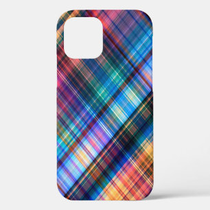 art abstract geometric diagonal pattern rainbow ba iPhone 12 case