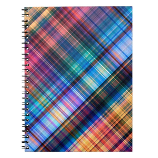 art abstract geometric diagonal pattern rainbow ba notebook (Front)