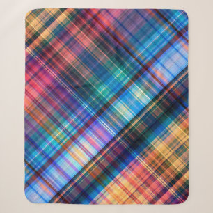 art abstract geometric diagonal pattern rainbow ba sherpa blanket