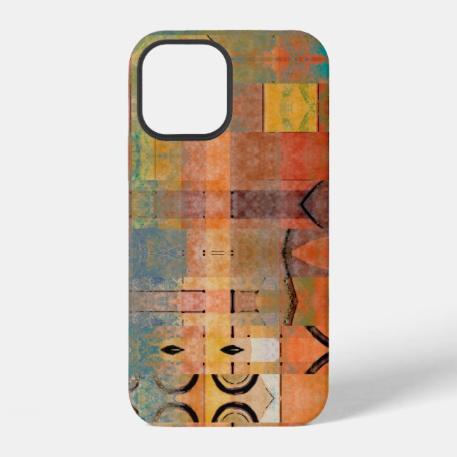 art abstract geometric horizontal stripes pattern  iPhone case (Back)