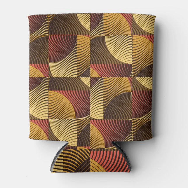 Art Abstract Geometric Textured Background Can Cooler (Front)