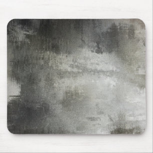 art abstract grunge black and white textured mouse pad