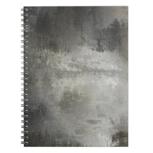 art abstract grunge black and white textured spiral notebook