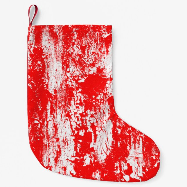 Art abstract grunge illustration ink brush effect  small christmas stocking (Front)