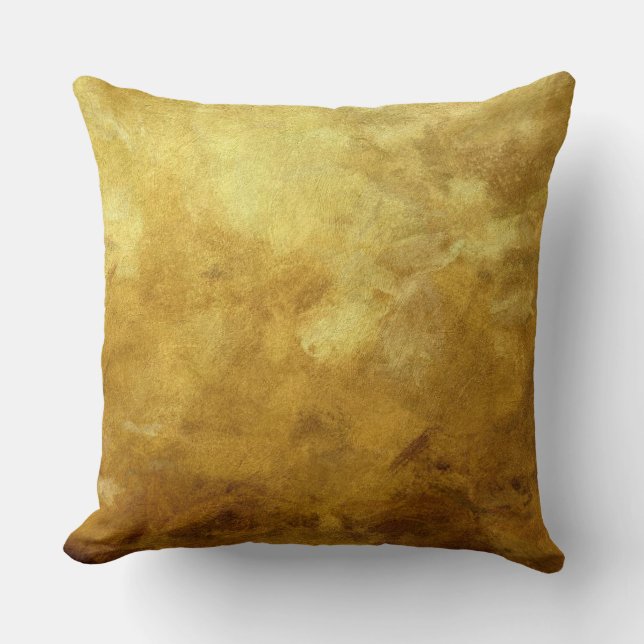 art abstract painted background in golden colour cushion (Front)