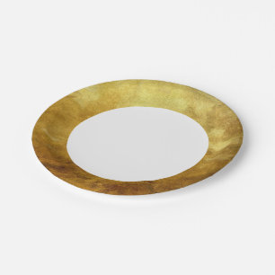 art abstract painted background in golden colour paper plate