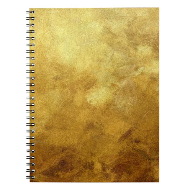 art abstract painted background in golden colour spiral notebook (Front)
