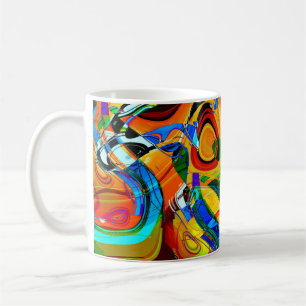 art abstract vibrant colourful background, seamles coffee mug