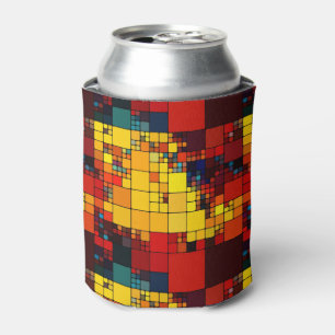 Art abstract vibrant rainbow geometric pattern can cooler