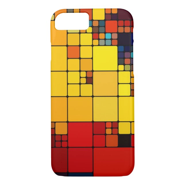 Art abstract vibrant rainbow geometric pattern Case-Mate iPhone case (Back)