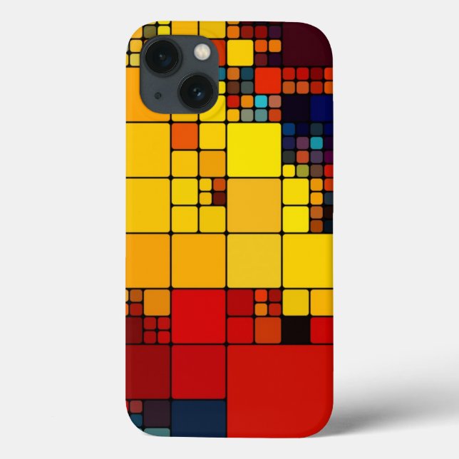 Art abstract vibrant rainbow geometric pattern Case-Mate iPhone case (Back)