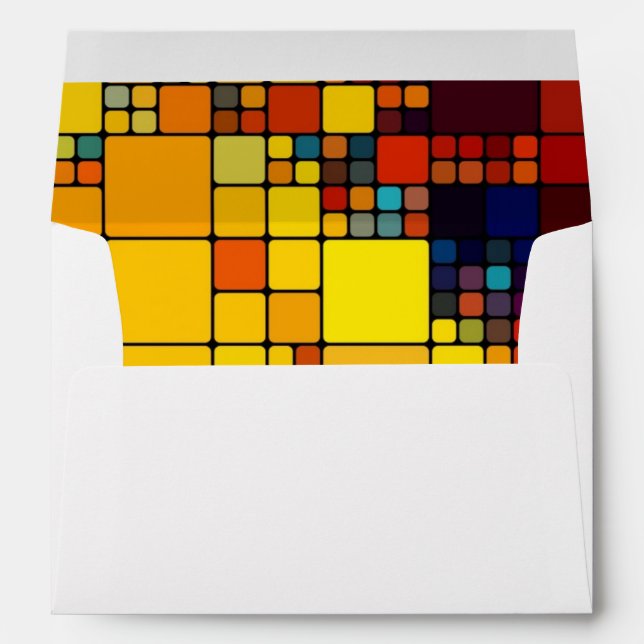 Art abstract vibrant rainbow geometric pattern envelope (Back (Bottom))