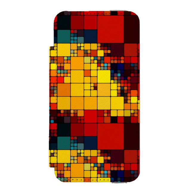 Art abstract vibrant rainbow geometric pattern incipio iPhone wallet case (Folio Front)