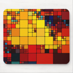 Art abstract vibrant rainbow geometric pattern mouse pad