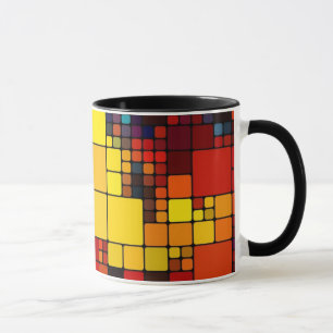 Art abstract vibrant rainbow geometric pattern mug