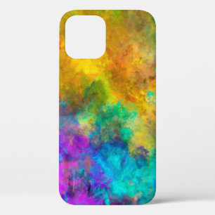 art abstract vibrant rainbow painted background wi iPhone 12 case