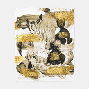 Art and Gold. Trendy color with golden paint and s Fleece Blanket
