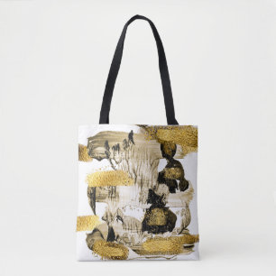 Art and Gold. Trendy color with golden paint and s Tote Bag