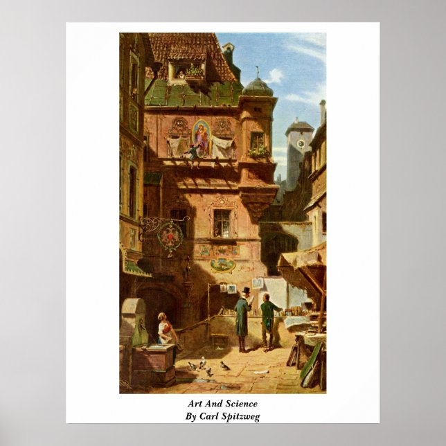 Art And Science By Carl Spitzweg Poster (Front)