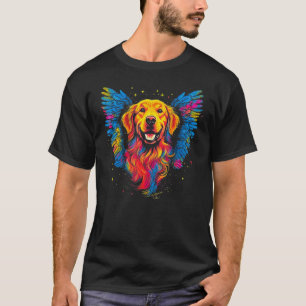 Art Angel Wings Golden Retriever Dog T-Shirt