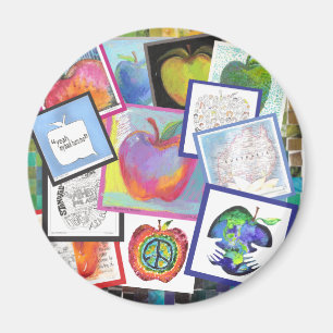 Art Apple Collage Magnet