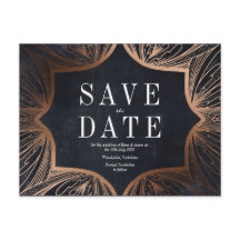 Art Art Nouveau faux gold Wedding SAVE THE DATE