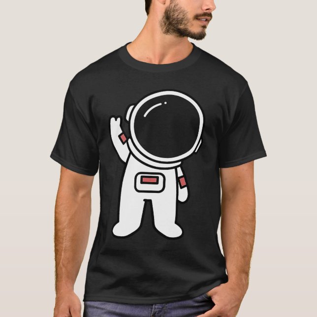 Art Astronaut in Space Artistic Drawn Space Suit T-Shirt (Front)